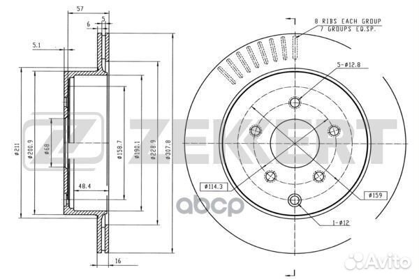 Диск торм. зад. Infiniti FX (S50 S51) 02- Q50