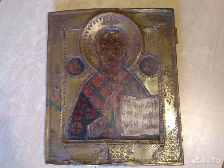 Икона старинная,ковчежная Николай Чудотворец