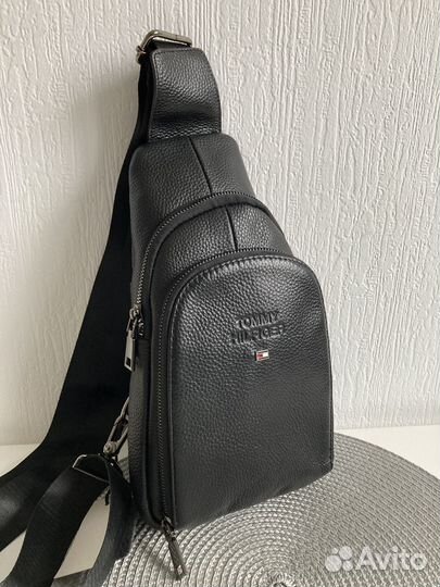 Мужская кожаная сумка Tommy Hilfiger lux sling