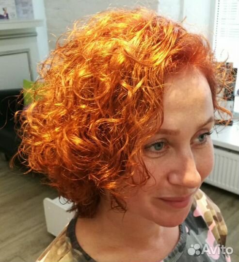 Биозавивка волос, хим завивка, прикорневой объём