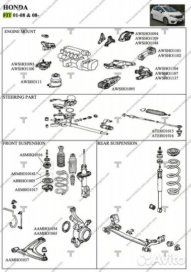 Стойка стабилизатора Tenacity Honda Jazz atlho1059