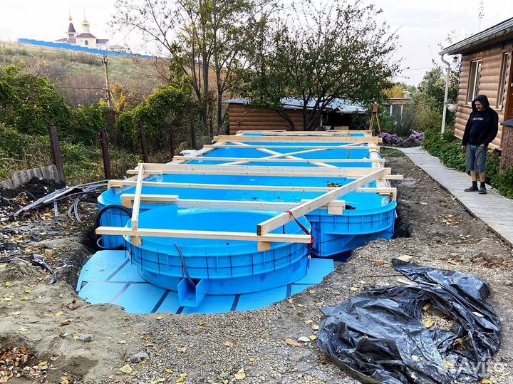 Бассейн 8x4 из пластика