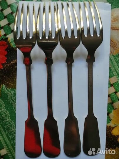 Вилка старые бронза посеребренная