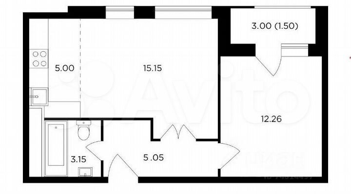 2-к. квартира, 43 м², 16/26 эт.
