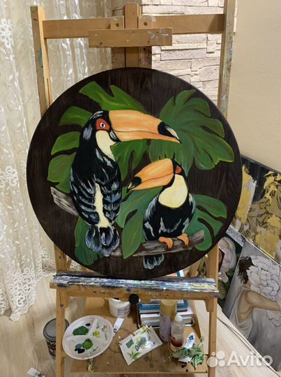 Картина маслом диаметр 60 см