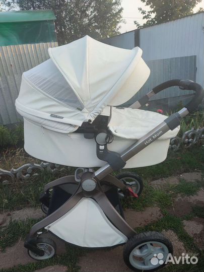 Коляска 2 в 1 эко кожа hot mom