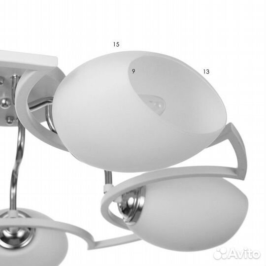 Люстра 2781/5 E27 40Вт бело-хромовый 55х55х25 см