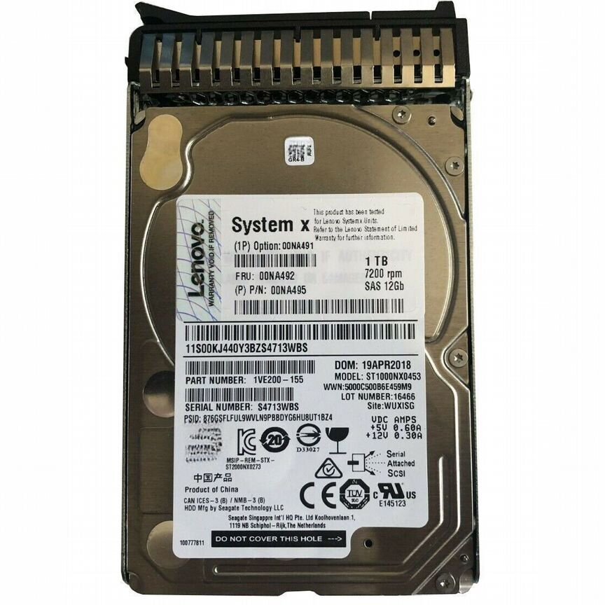 [ST1000NX0453] Жесткий Диск Lenovo 1tb 00na492 Sas St1000nx0453