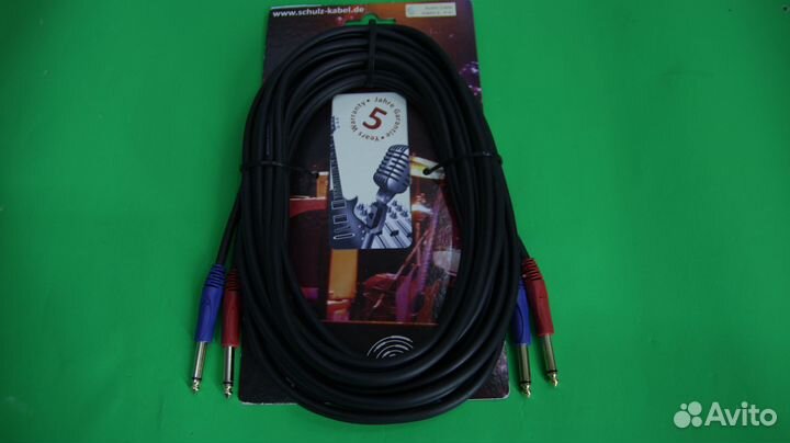 Кабель 2*jack 6.3 моно штекер - 2*jack 6.3 моно