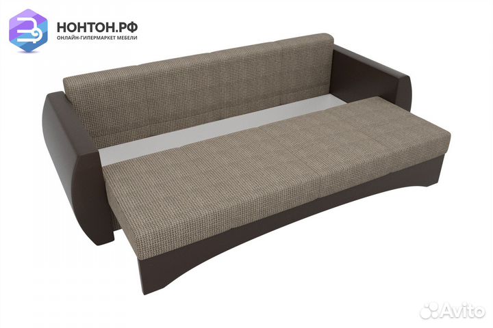 Диван еврокнижка Сатурн корфу / экокожа коричневая