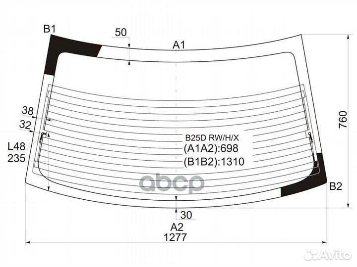 Стекло заднее с обогревом mazda familia/323 4D