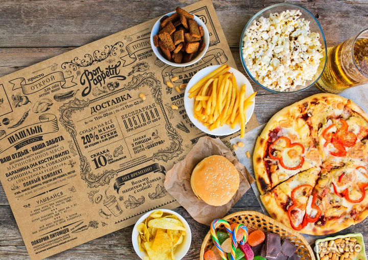 Изготовление Листового Меню Салфетки