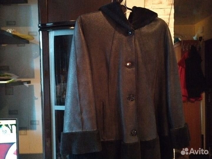 Дубленка натуральная женская 46 48 длинная