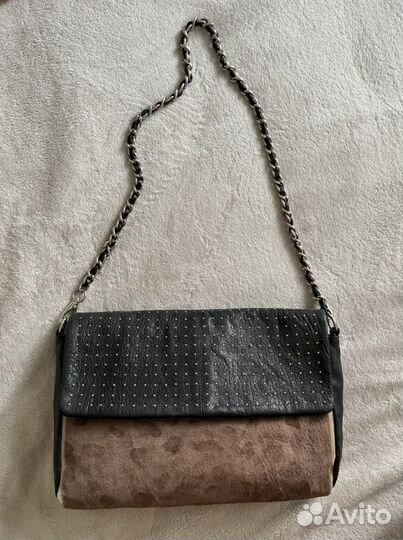 Сумка mango из натуральной кожи и замши