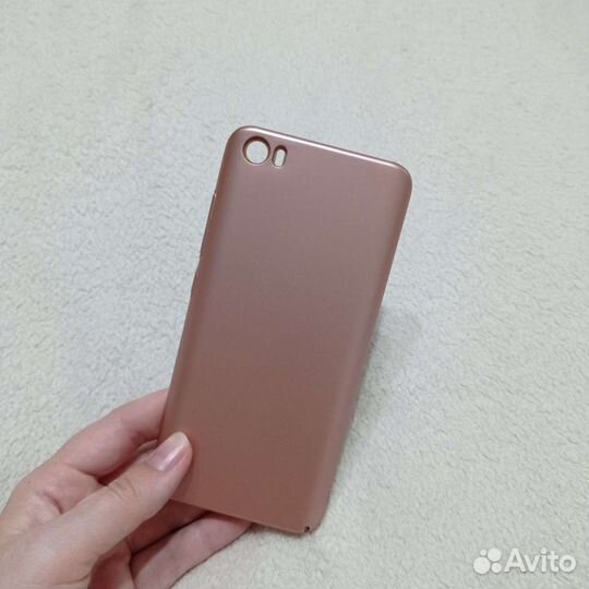 Розовый чехол и крышка дерево на xiaomi mi5s