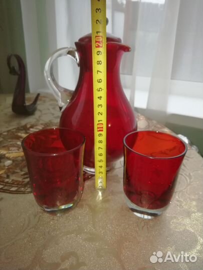 Графин красный СССР. Рубиновое стекло