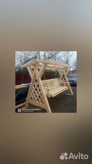 Садовые качели из дерева