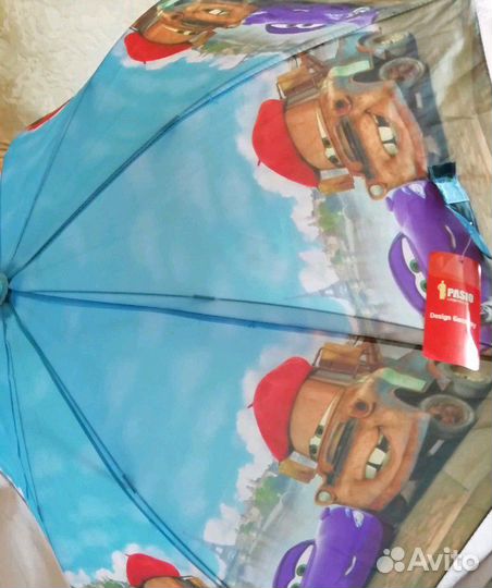 Новый Зонт трость для мальчика Тачки со свистком