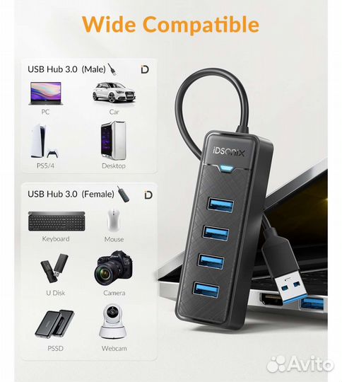 Хаб Usb 3.0, 4 порта
