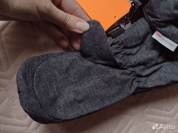 Новые серые варежки 110-116 H&M краги мальчик 5/6л