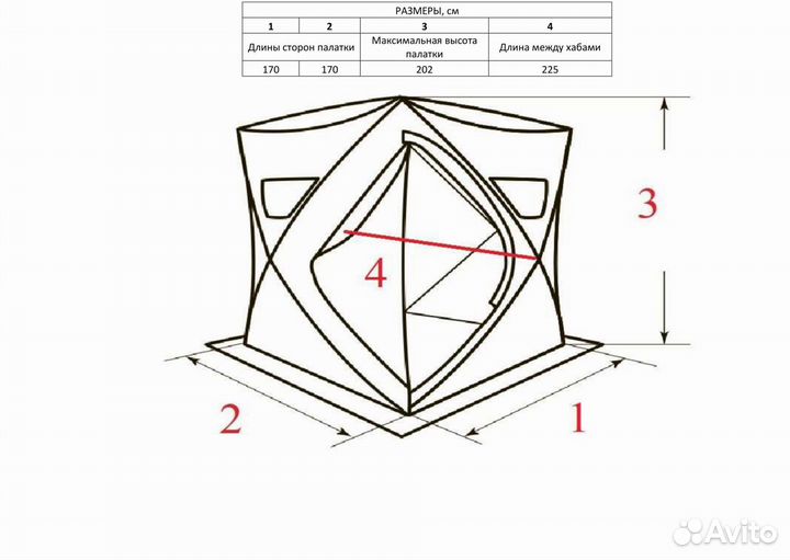 Палатка для зимней рыбалки Куб