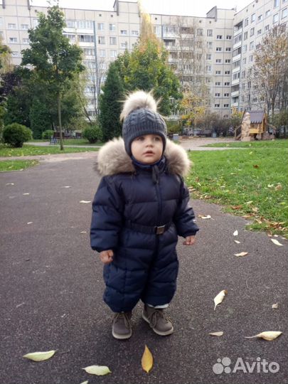 Шапка Baby Go р.46-48 с натуральным помпоном