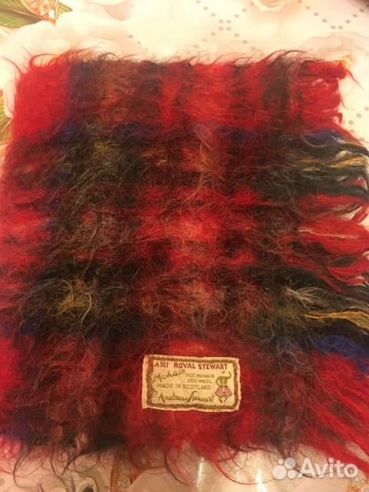 Шарф мохеровый Шотландия из 80х. Новый