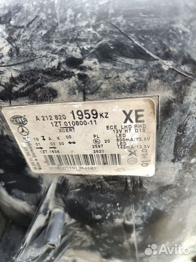 Левая фара W 212 bi ксенон mercedes