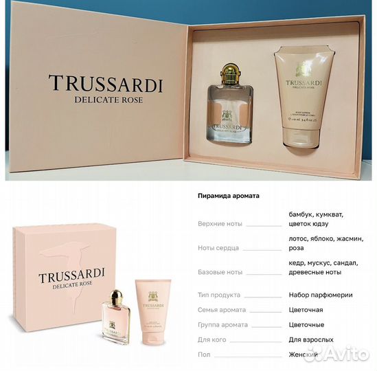 Trussardi Подарочный набор женский delicate rose