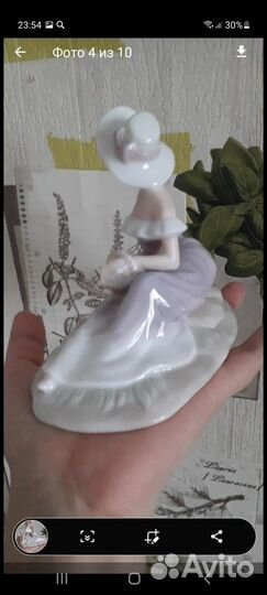 Фарфоровая статуэтка девушка в шляпке гдр редкая