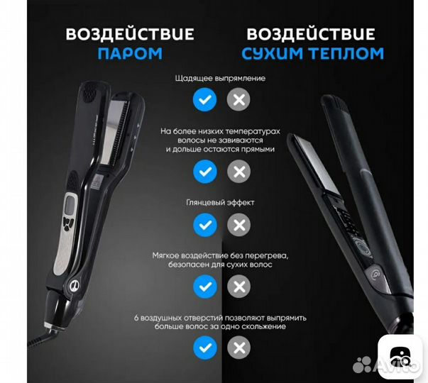 Паровой выпрямитель для волос