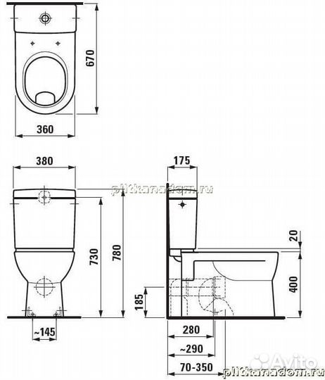 Laufen Pro 8.2495.9.000.000.1 унитаз напольный с полочкой