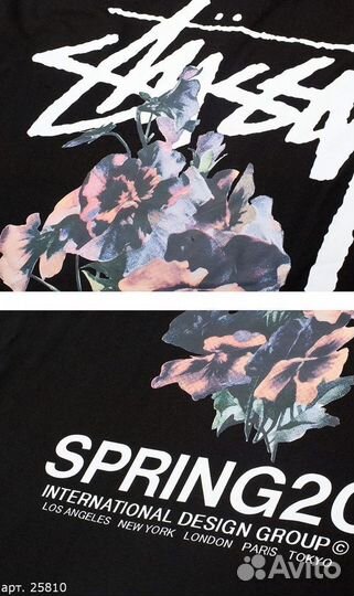 Футболка Stussy spring 20 Чёрная