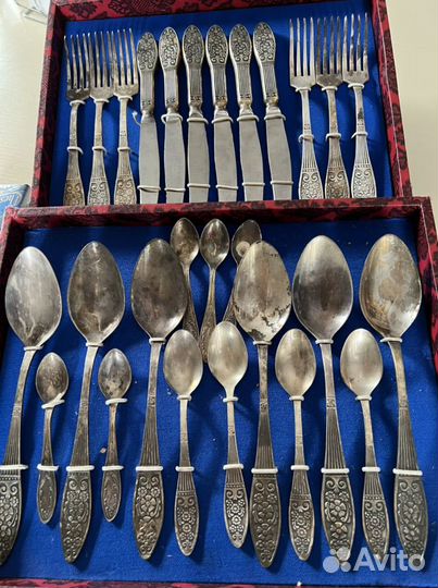 Набор столовых приборов мельхиор СССР