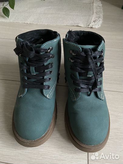 Бирюзовые ботинки из натурального нубука, новые