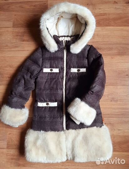 Пуховик/пальто зимнее для девочки (128)