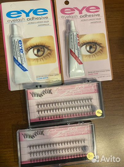 Пучки ресниц и клей