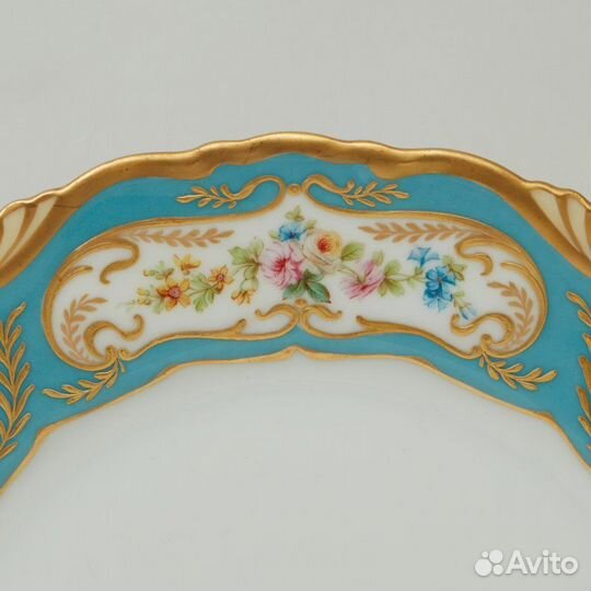 Тарелка с голубым бортом Ahrenfeldt Limoges No.2579