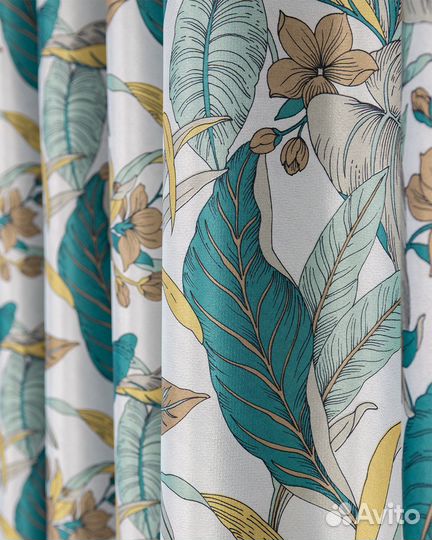 Комплект портьер Доминик Бирюза шторы занавески