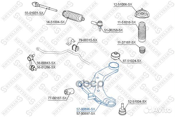 57-00896-SX рычаг левый Hyundai Matrix 01 570