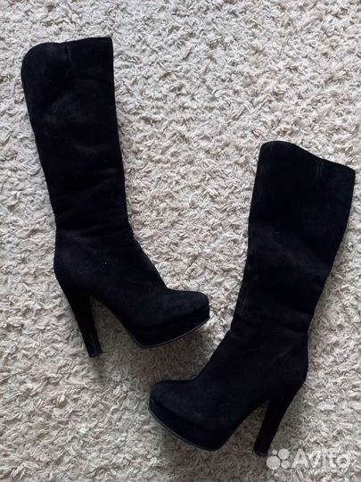 Зимние сапоги натуральная замша