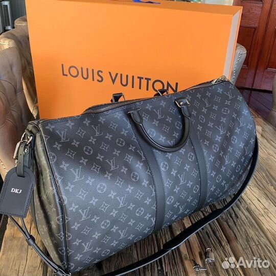 Сумка дорожная натуральная кожа Louis vuitton