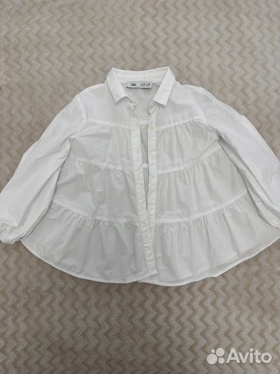 Рубашка zara белая размер 116