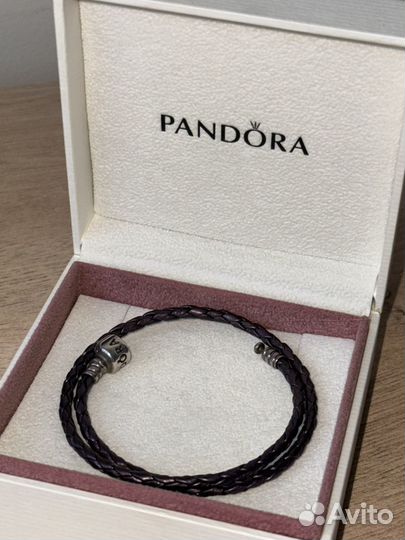 Кожаный браслет пандора
