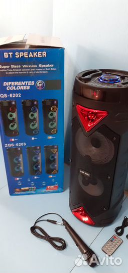 Напольная колонка пульт + караоке Блютуз система