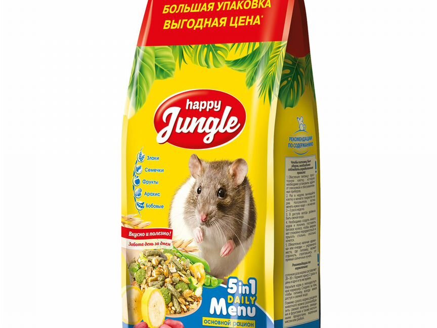 Happy Jungle корм для крыс 900 г