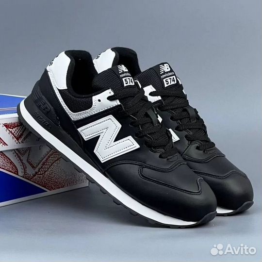 New Balance 574 Black Leather