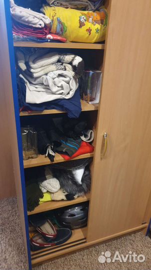 Кровать чердак двухъярусная со шкафом и тумбами