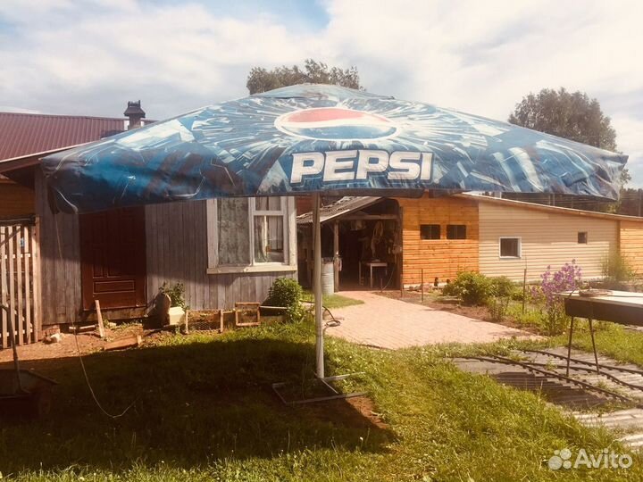 Уличный большой зонт для дачи,4*4 метра