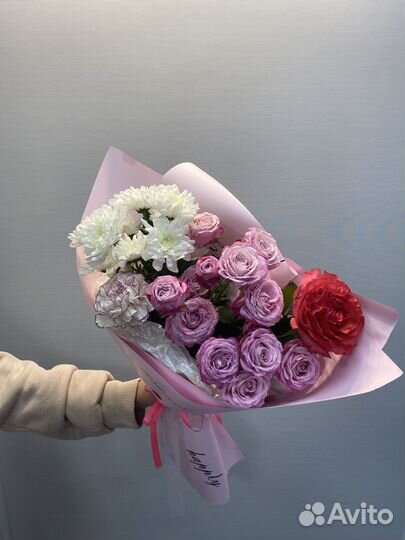 Цветы/доставка/букеты/букет из хризантем/букет роз